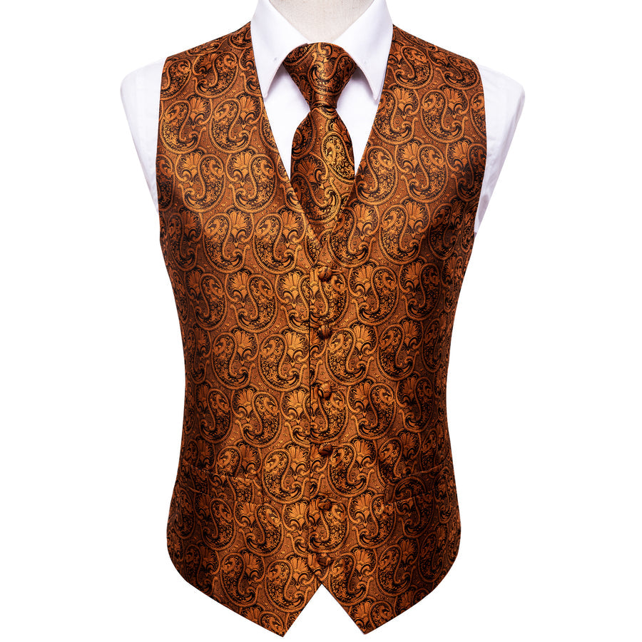 Rich Brown Paisley Vest Set - GentCrest - View 3
