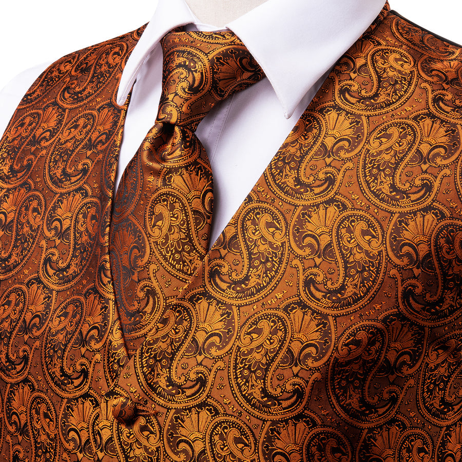 Rich Brown Paisley Vest Set - GentCrest - View 2