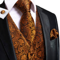 Rich Brown Paisley Vest Set - GentCrest