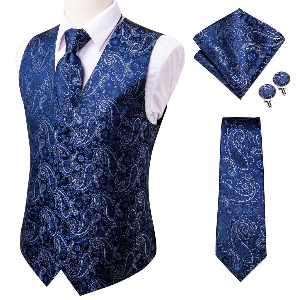 GentCrest Blue Paisley Vest Set - Image 4