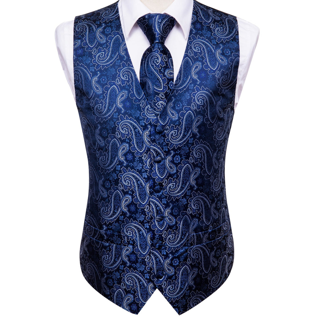 GentCrest Blue Paisley Vest Set - Image 3