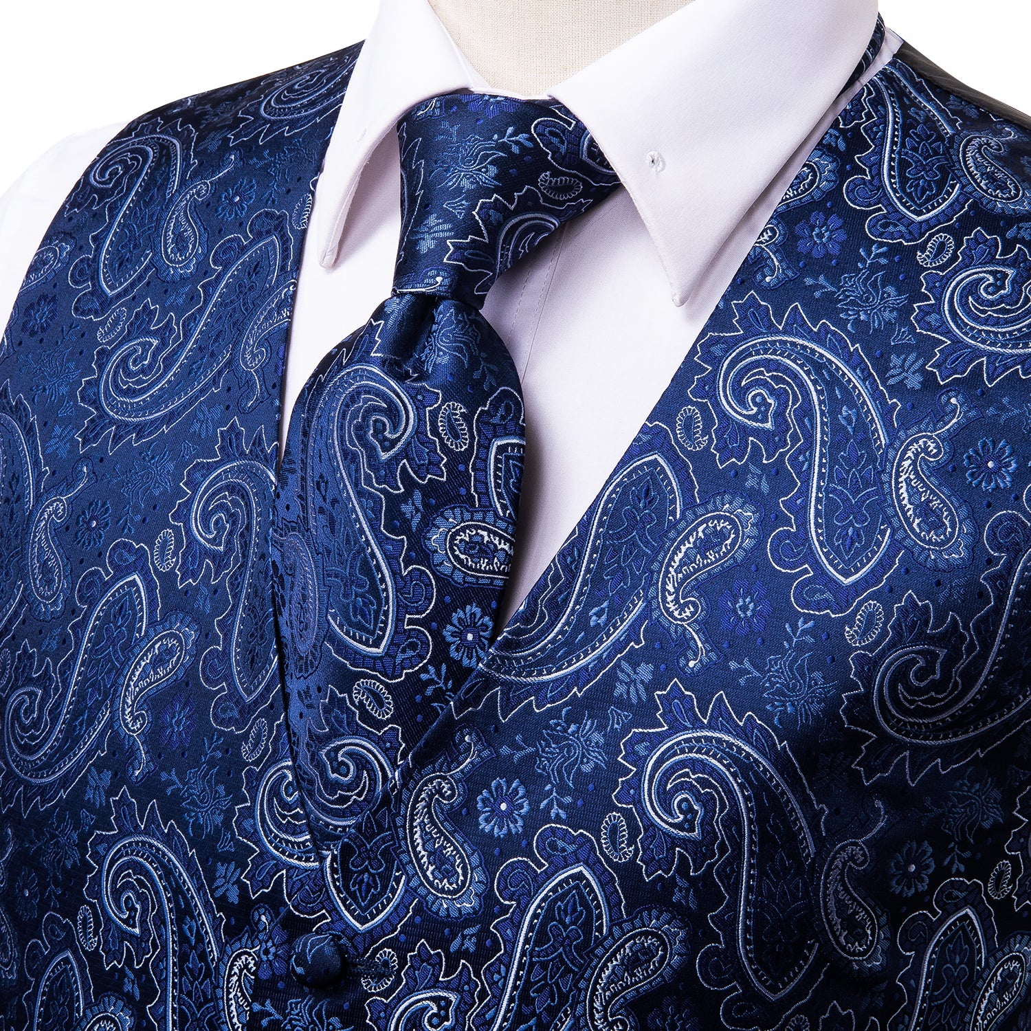 GentCrest Blue Paisley Vest Set - Image 5