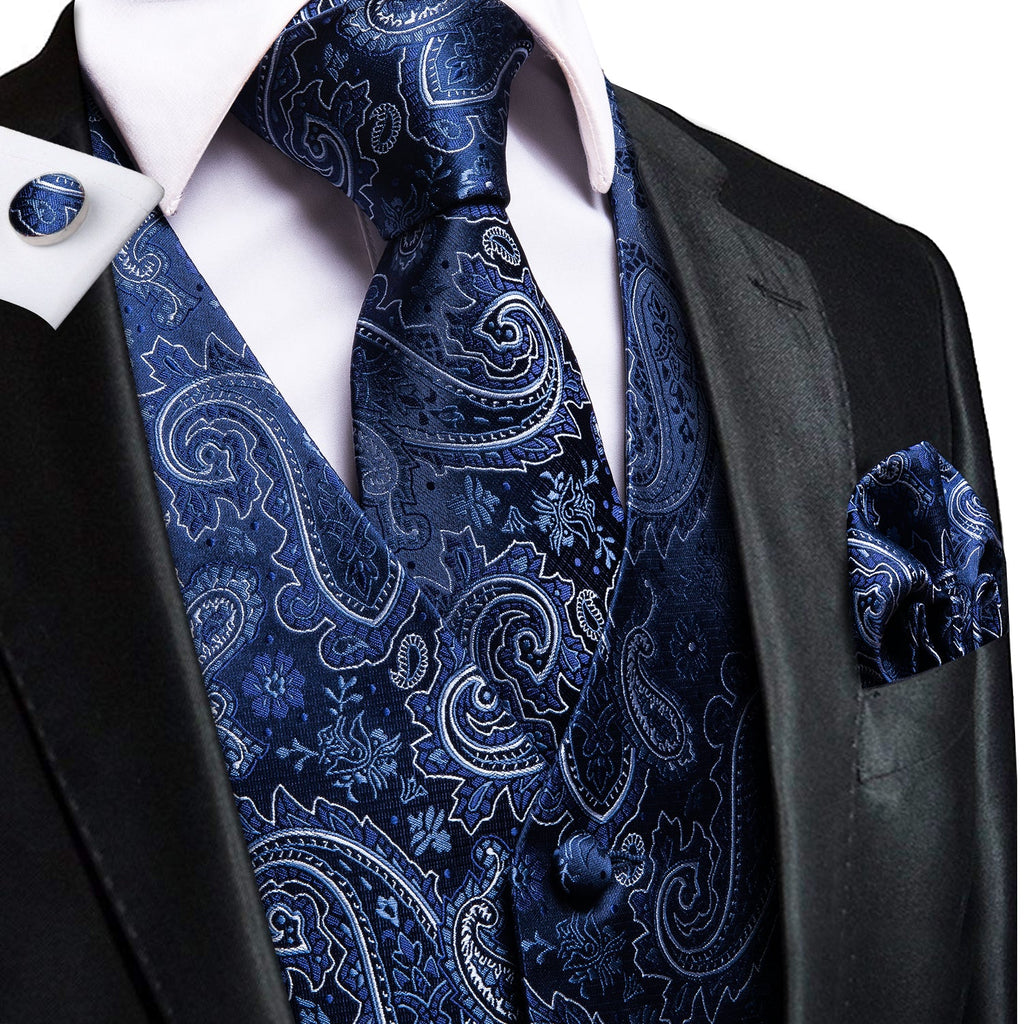GentCrest Blue Paisley Vest Set - Image 1