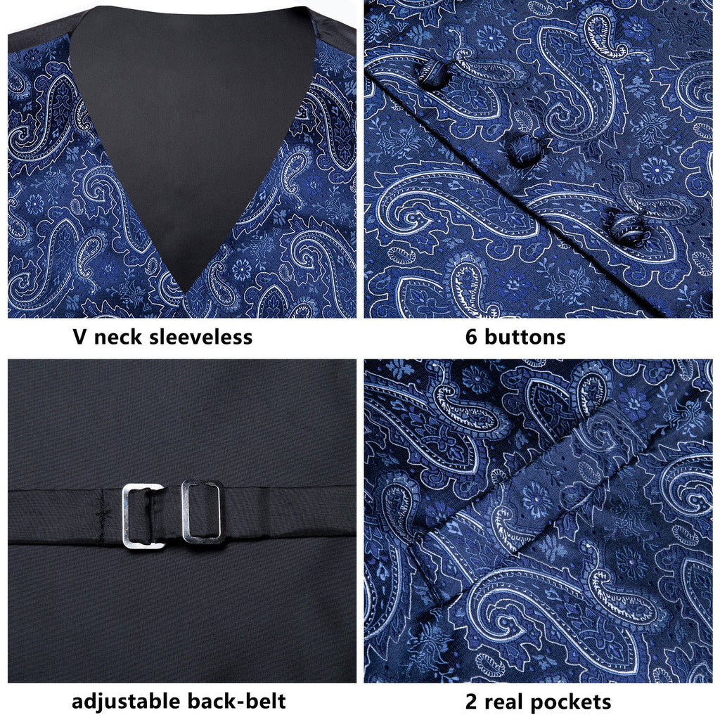 GentCrest Blue Paisley Vest Set - Image 7