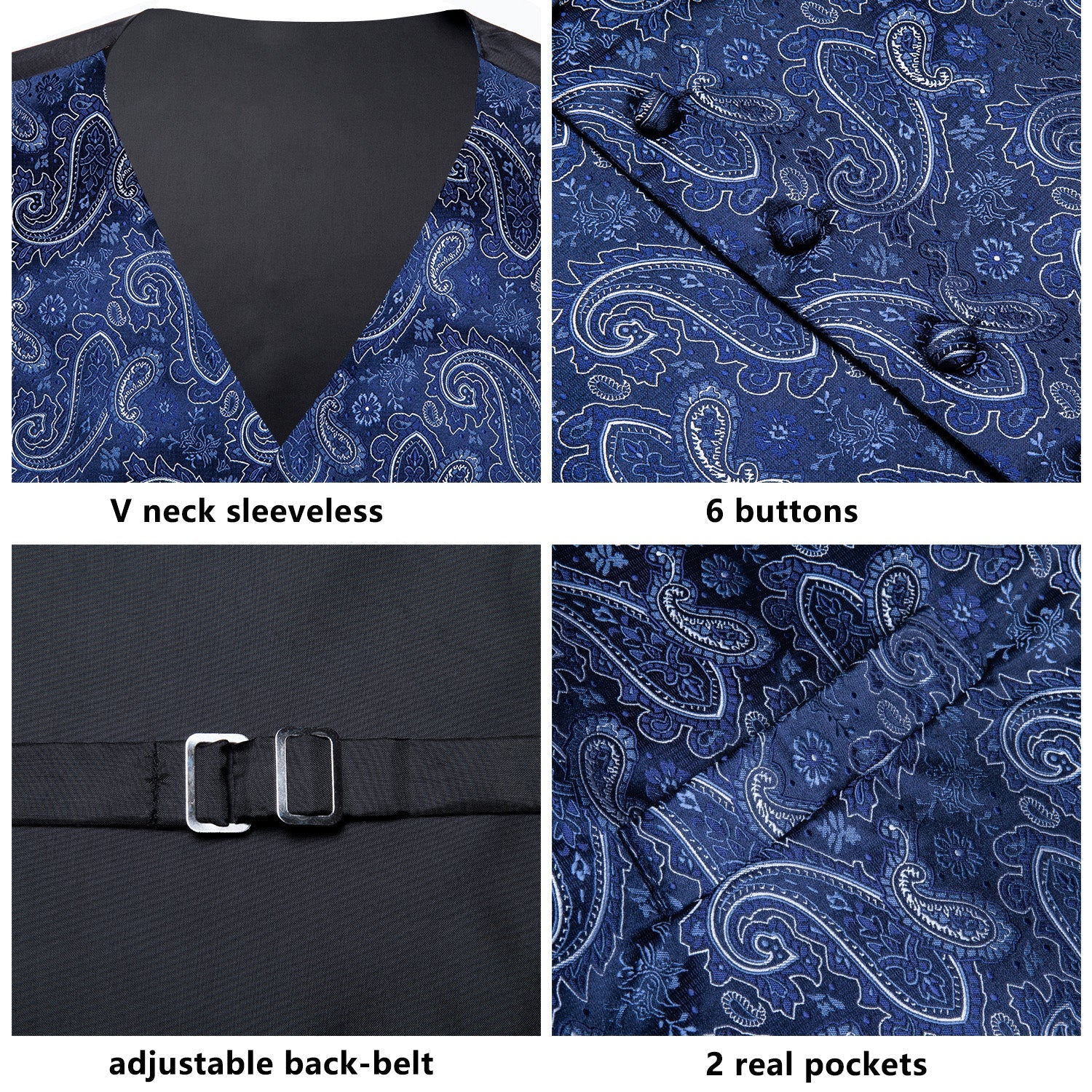 GentCrest Blue Paisley Vest Set - Image 7