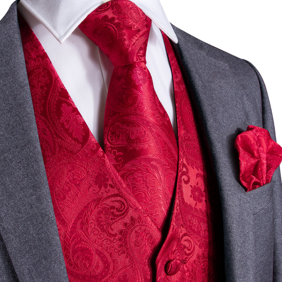 GentCrest Red Paisley Vest Set - Image 1