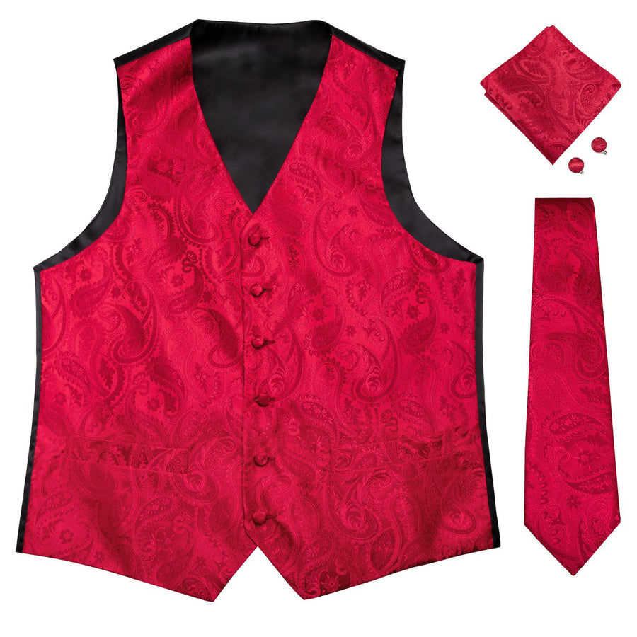GentCrest Red Paisley Vest Set - Image 3