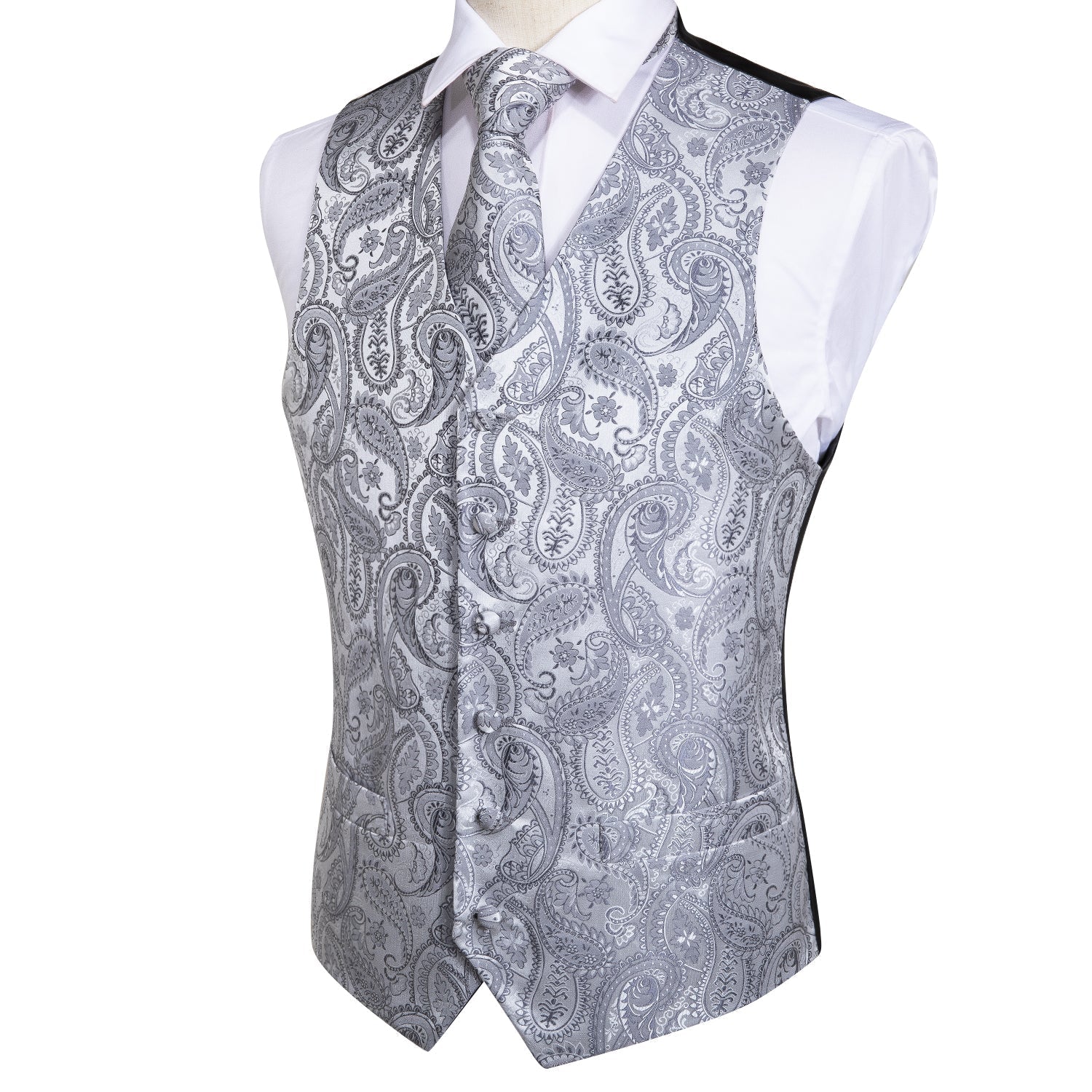 GentCrest Silver Paisley Vest Set - Image 3