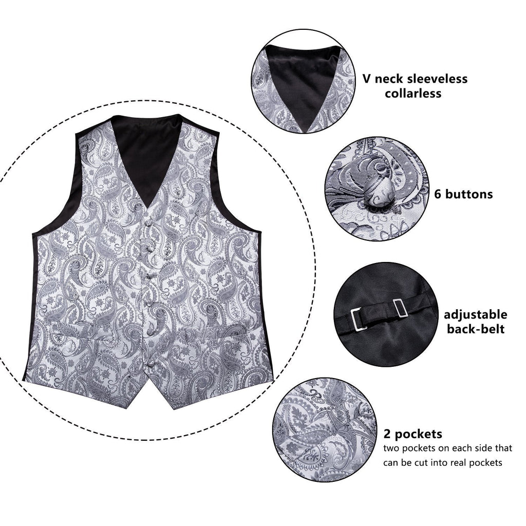 GentCrest Silver Paisley Vest Set - Image 4