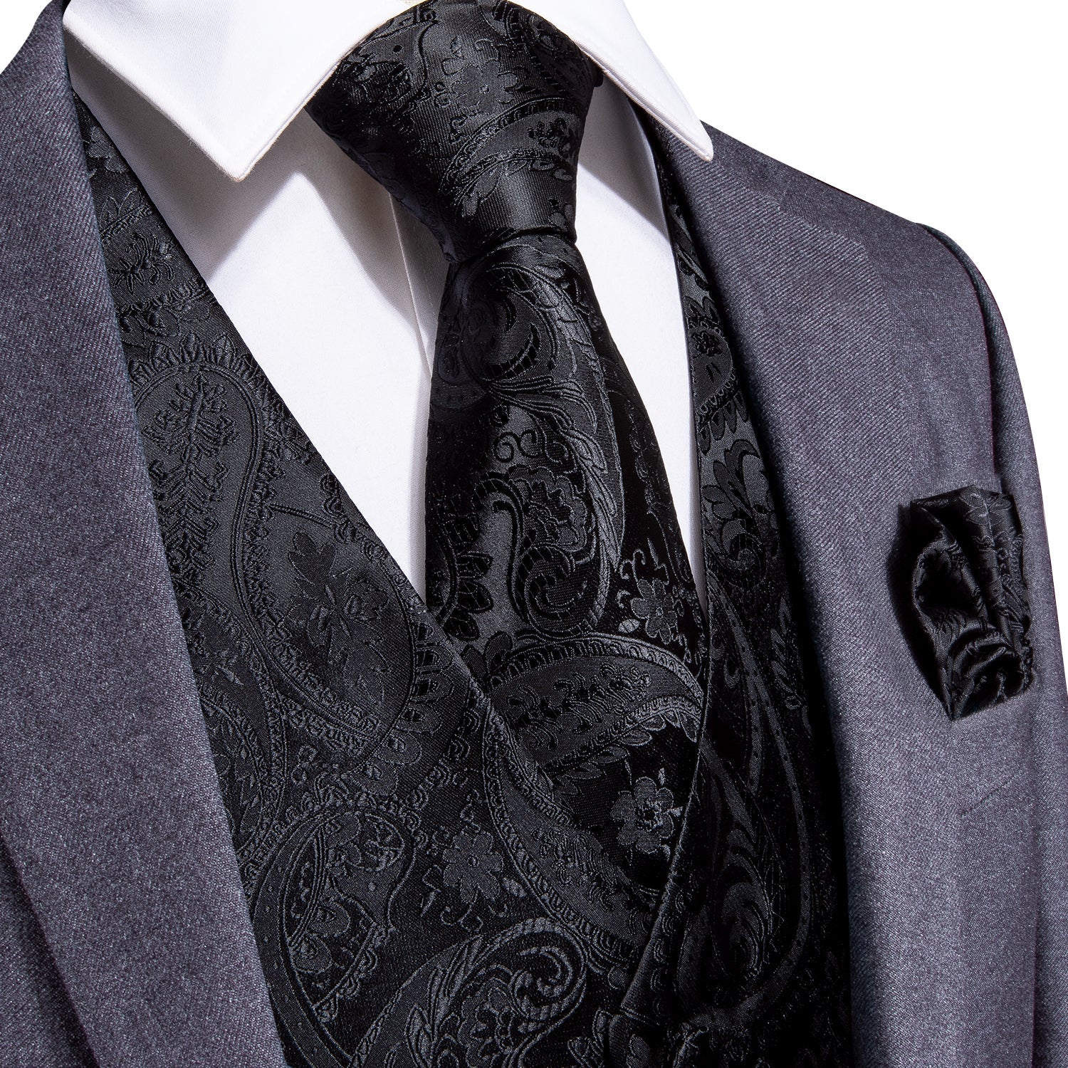 GentCrest Black Paisley Vest Set - Image 2