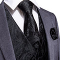Luxury Black Paisley Vest Set - GentCrest