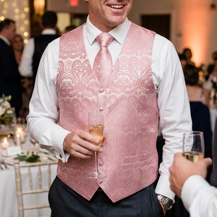 GentCrest Pink Paisley Vest Set - Image 2