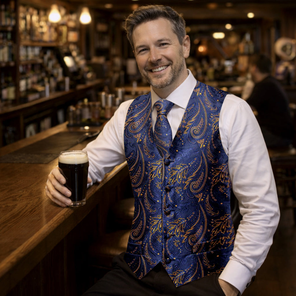 GentCrest Blue Paisley Vest Set - Image 2
