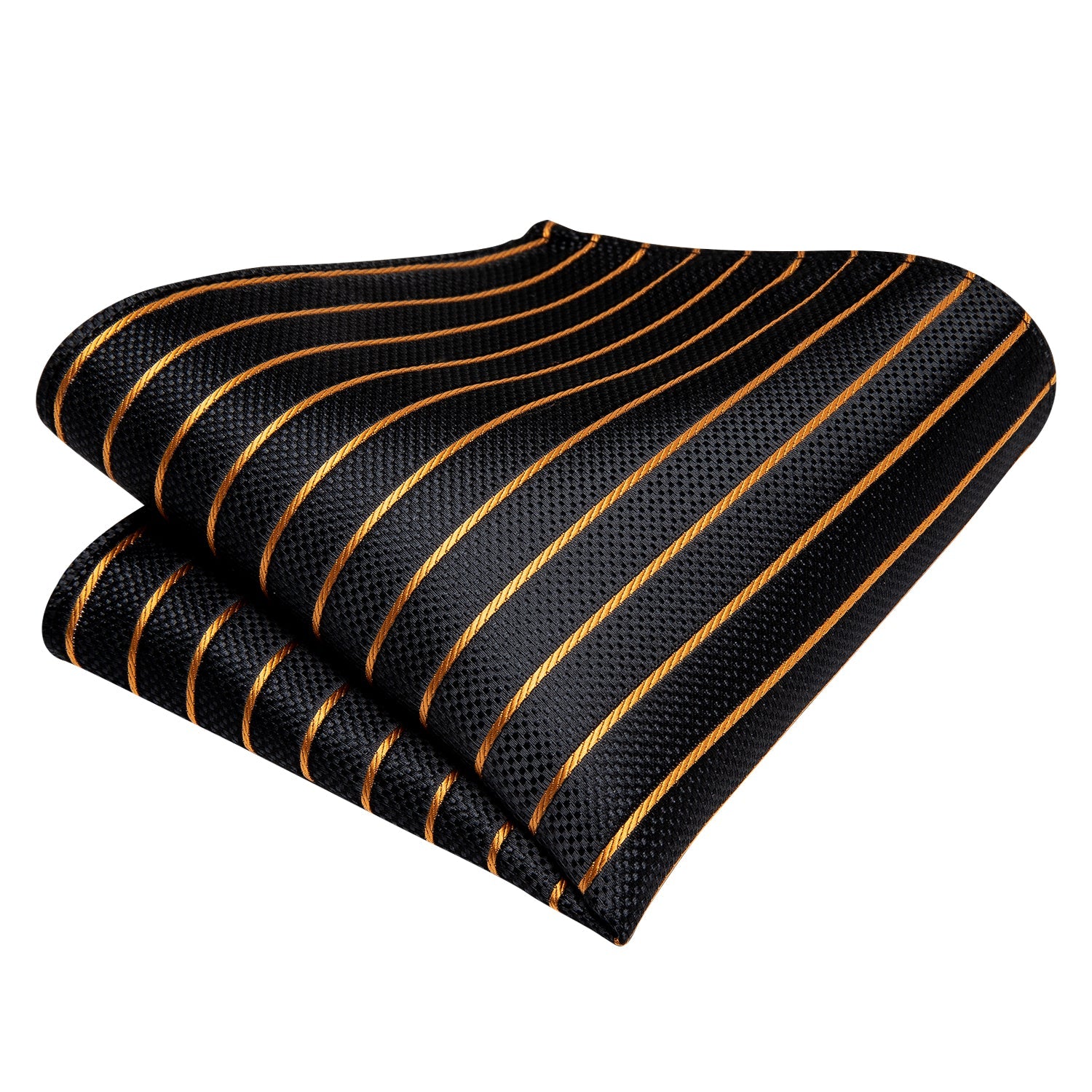 Luxury Gold and Black Striped Bow Tie Set - GentCrest - View 4