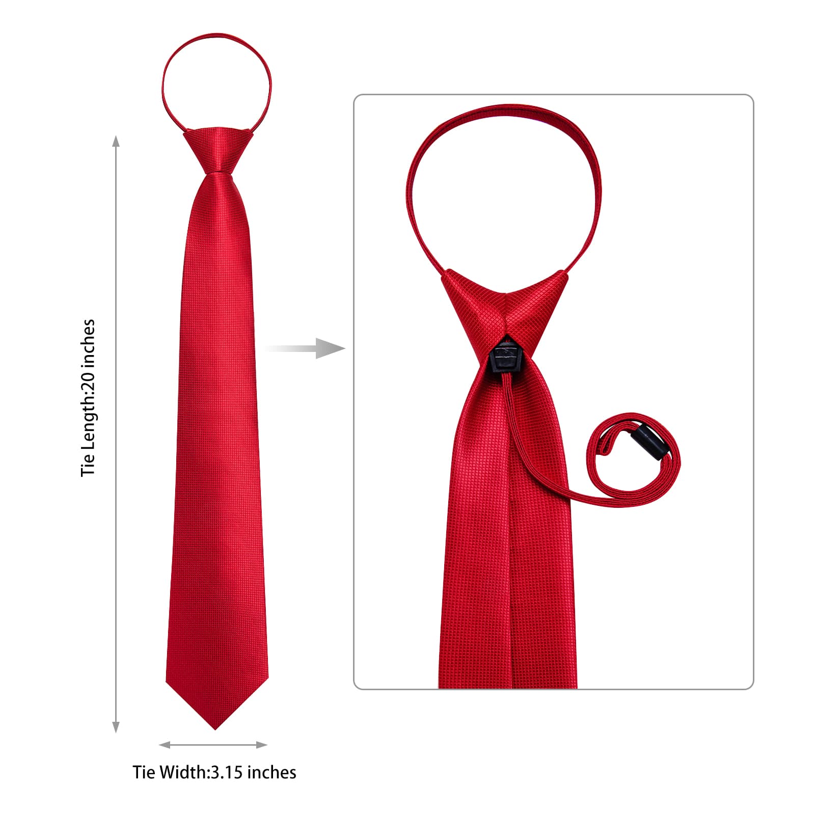 GentCrest Red Textured Tie Hanky Cufflinks Set - Image 5