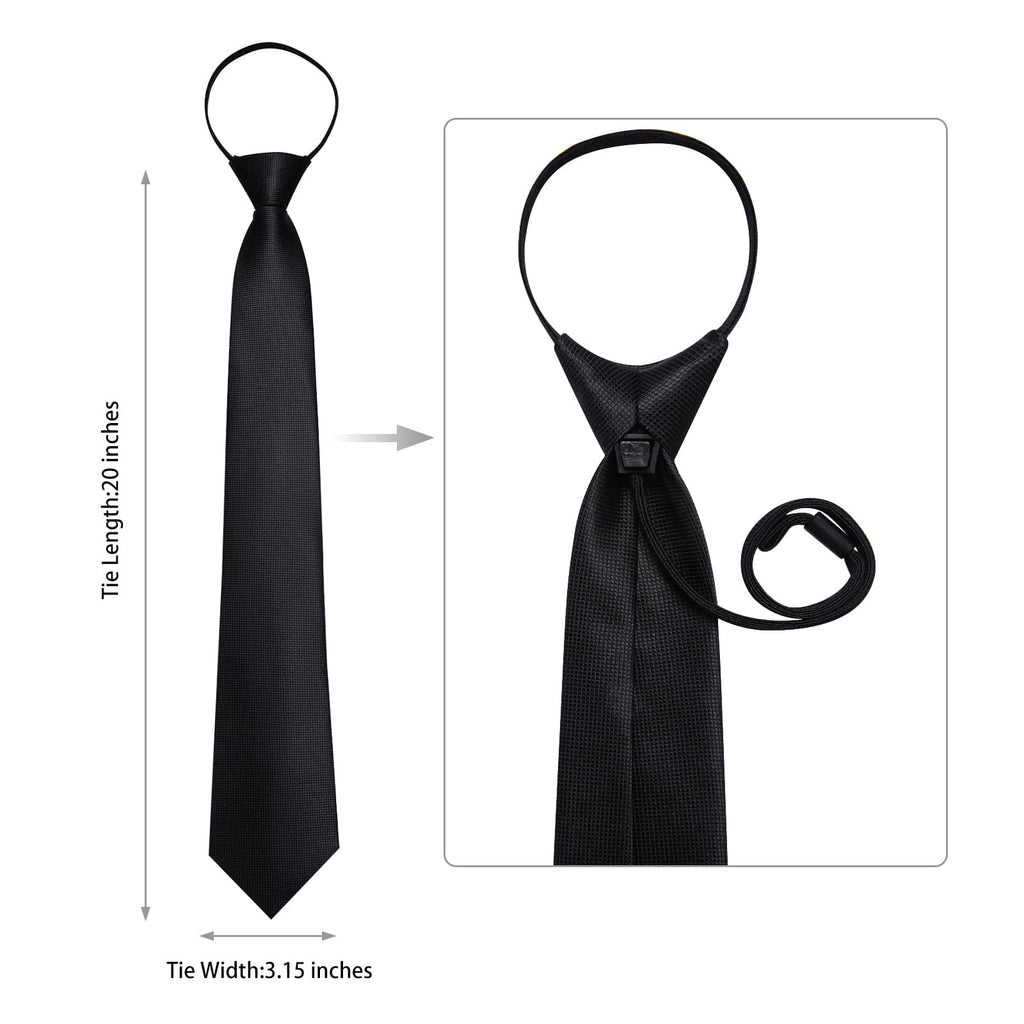 GentCrest Black Plaid Tie Hanky Cufflinks Set - Image 5