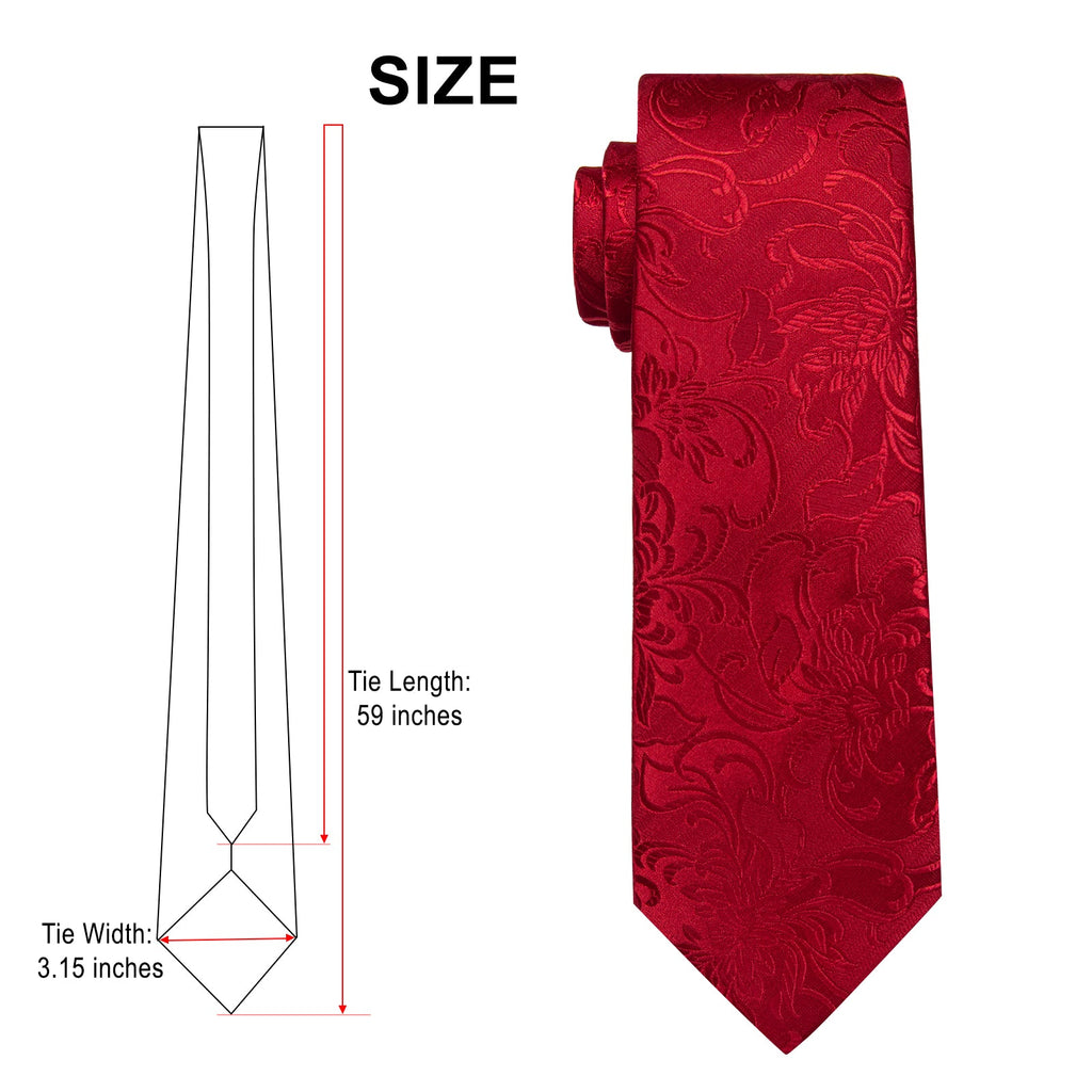 GentCrest Red Floral Tie Hanky Cufflinks Set - Image 8
