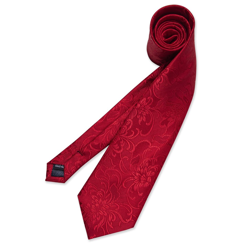GentCrest Red Floral Tie Hanky Cufflinks Set - Image 4