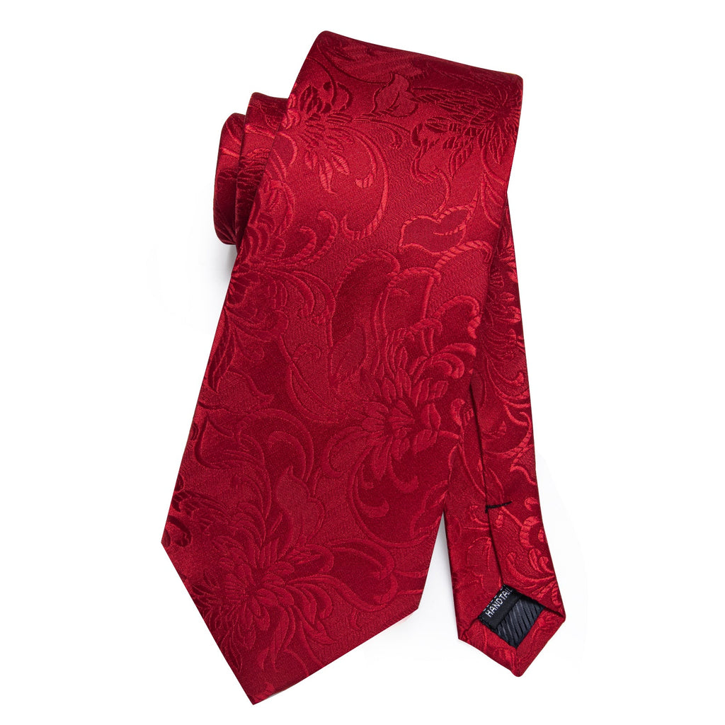 GentCrest Red Floral Tie Hanky Cufflinks Set - Image 5