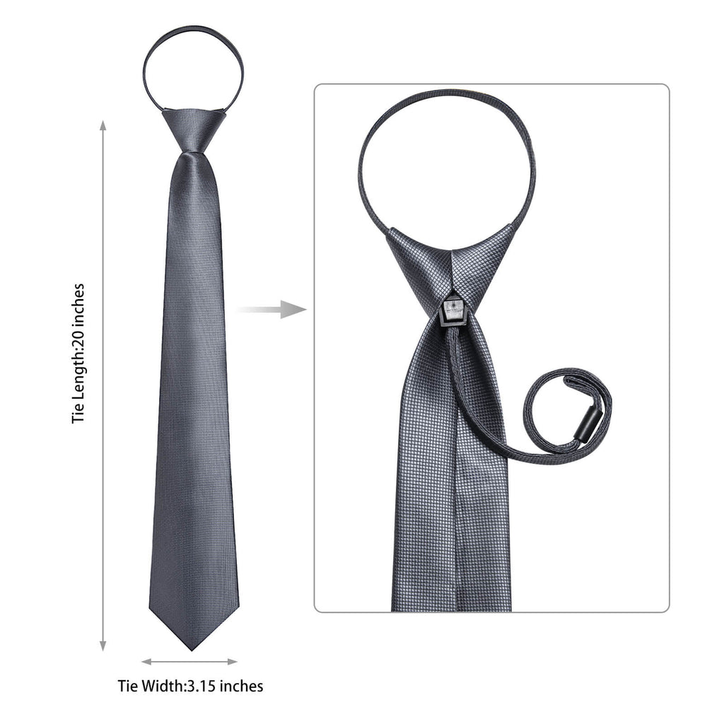 GentCrest Grey Plaid Tie Hanky Cufflinks Set - Image 5