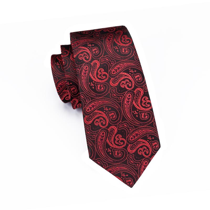 GentCrest Black Paisley Tie with Accessories - Image 6