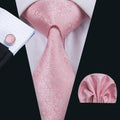 GentCrest Pink Floral Tie Hanky Cufflinks Set - Image 1