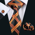 GentCrest Black Plaid Tie Hanky Cufflinks Set - Image 1