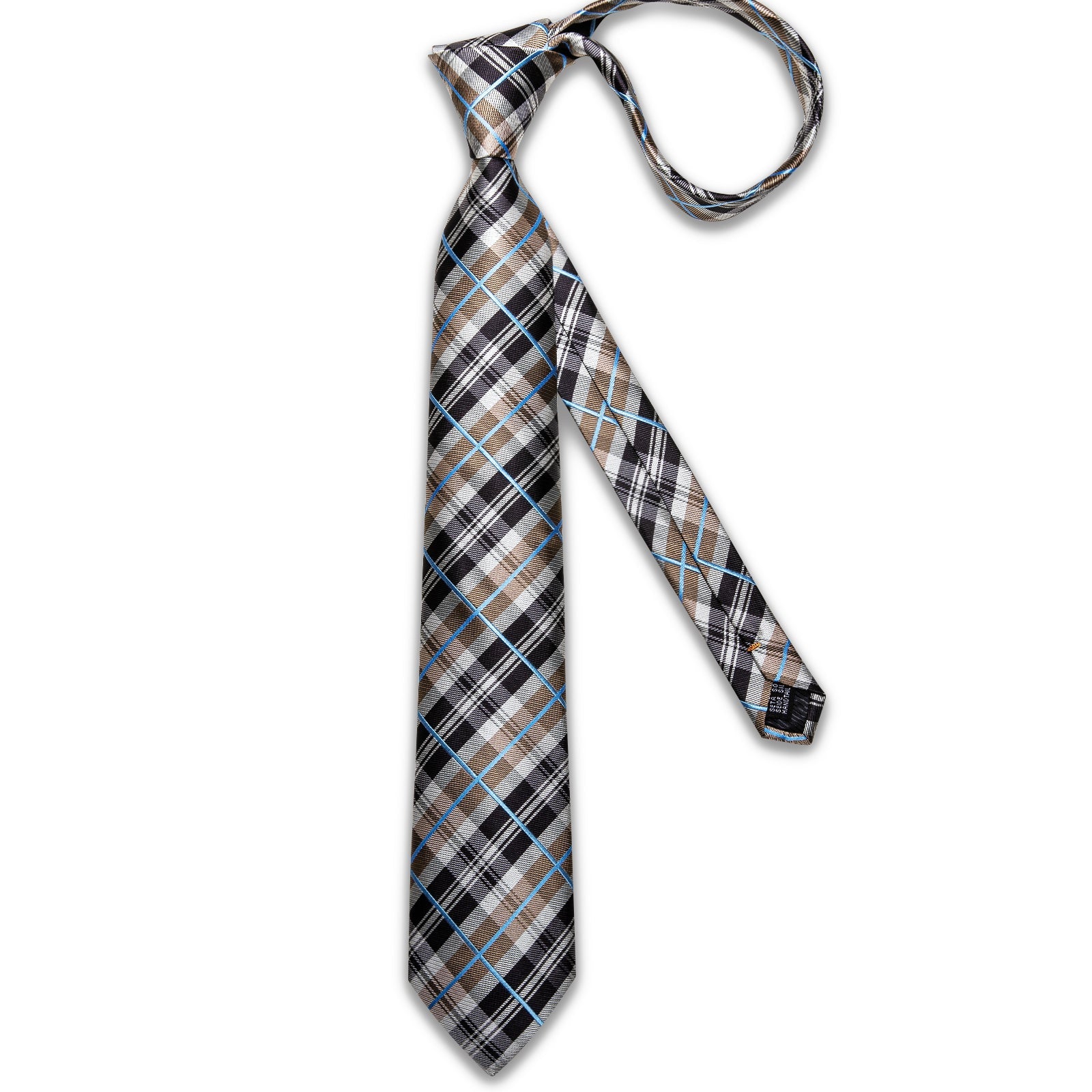 GentCrest Black Plaid Tie Hanky Cufflinks Set - Image 7