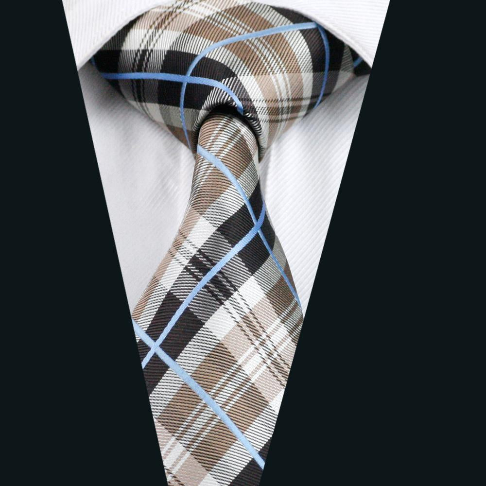 GentCrest Black Plaid Tie Hanky Cufflinks Set - Image 2