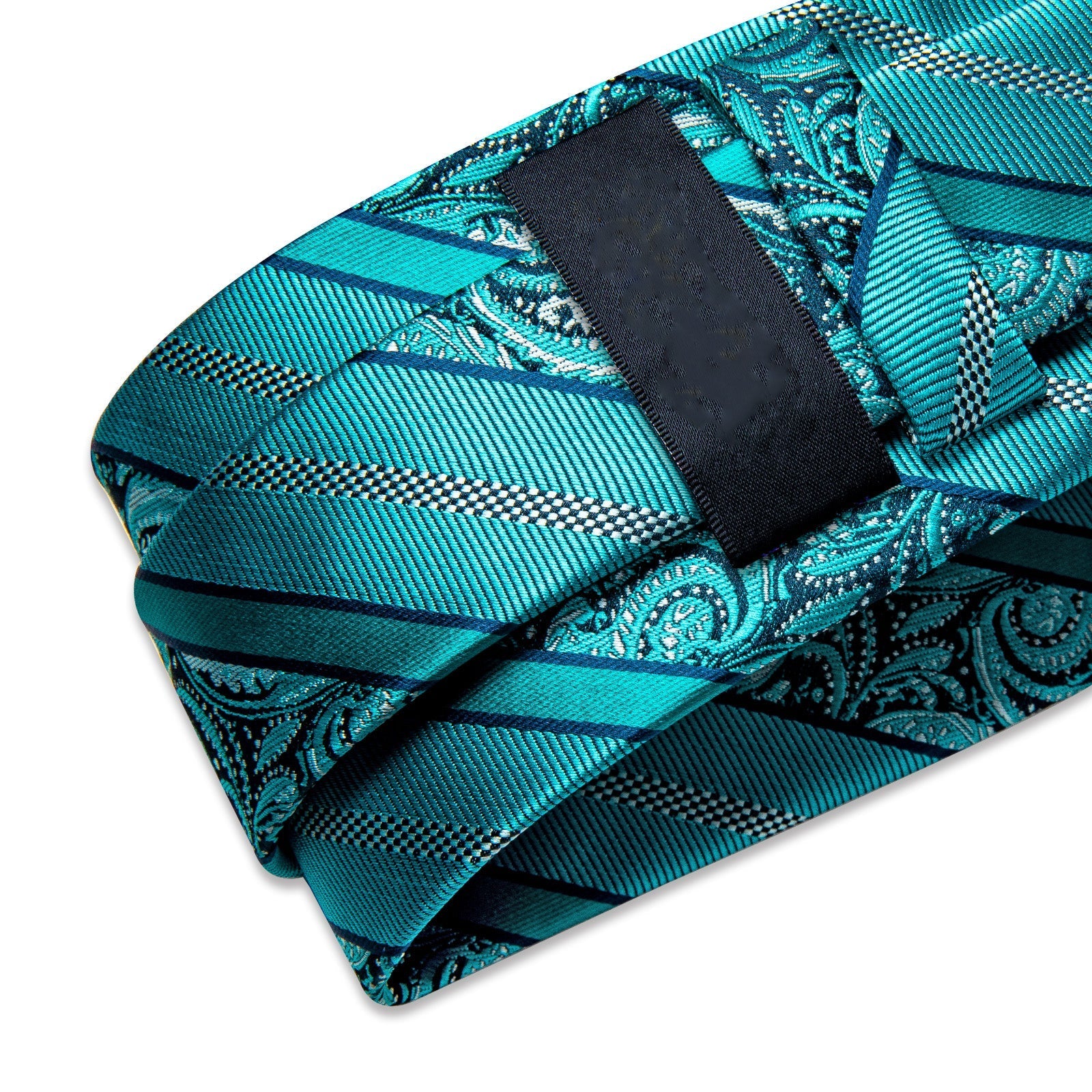 GentCrest Teal Paisley Tie Hanky Cufflinks Set - Image 7