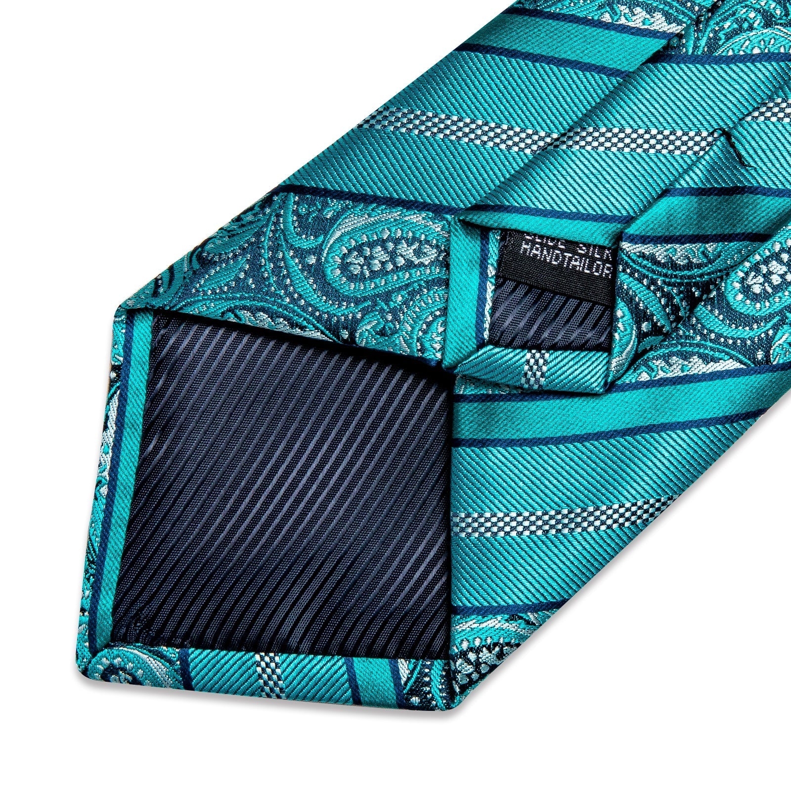 GentCrest Teal Paisley Tie Hanky Cufflinks Set - Image 8