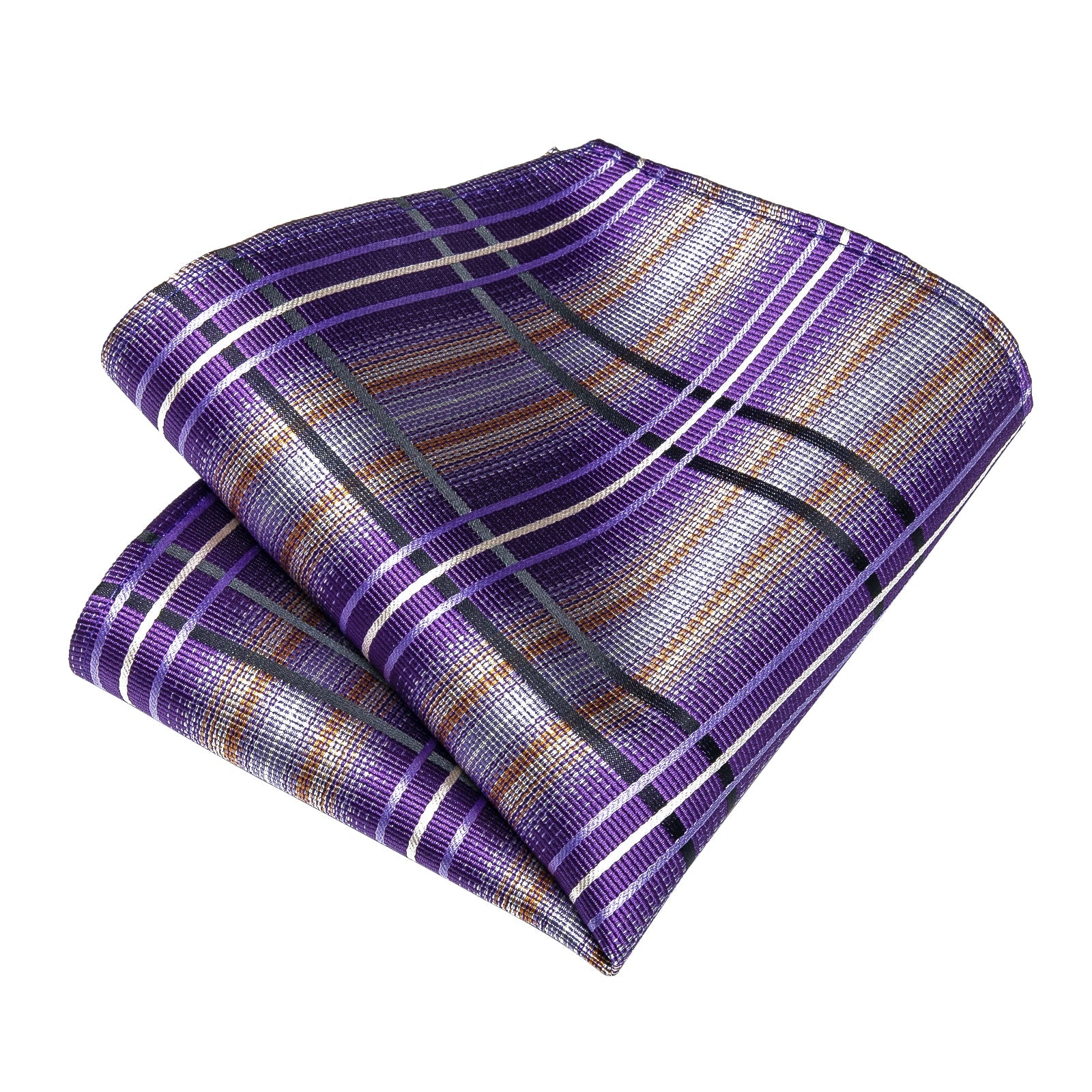 GentCrest Purple Striped Tie Hanky Cufflinks Set - Image 4