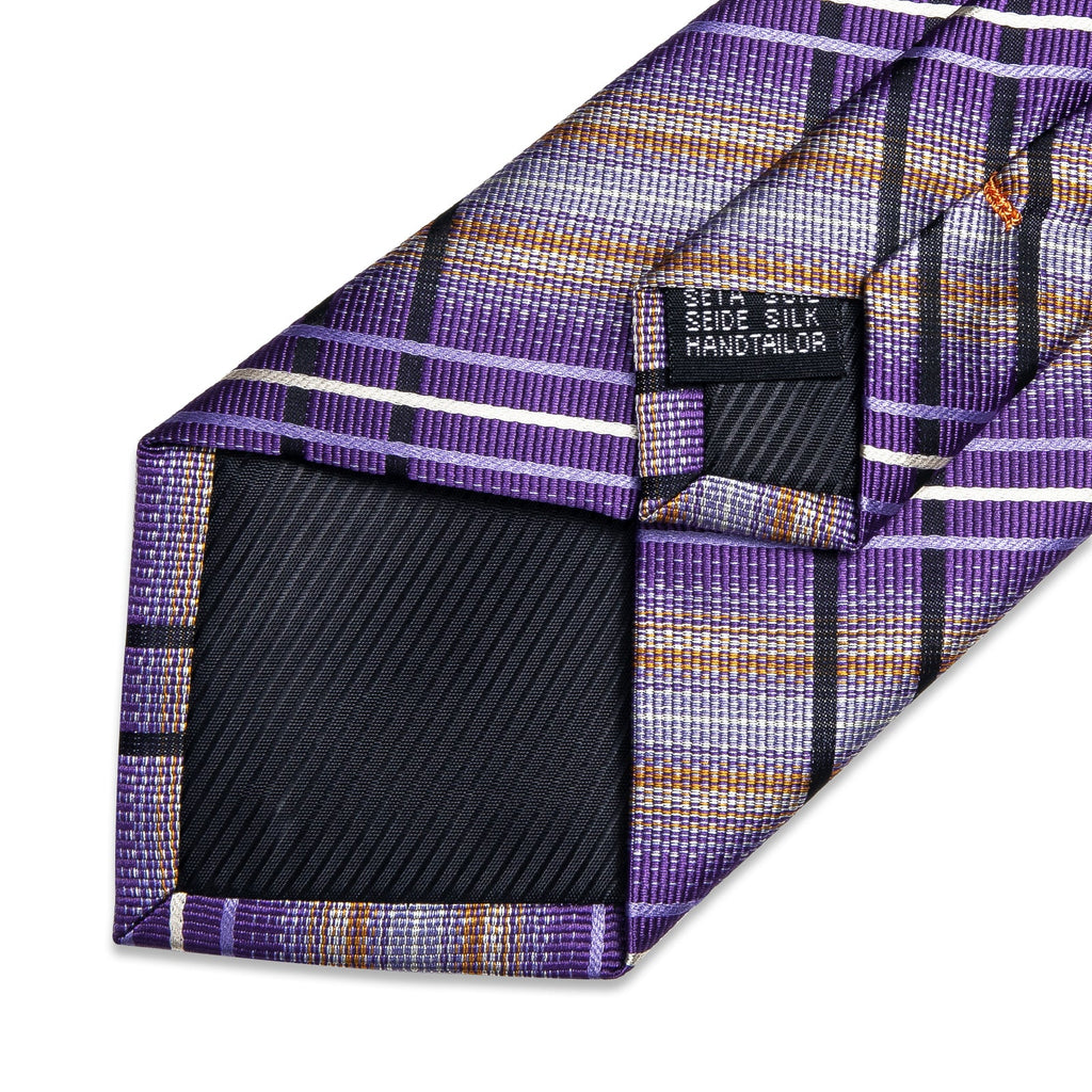 GentCrest Purple Striped Tie Hanky Cufflinks Set - Image 5