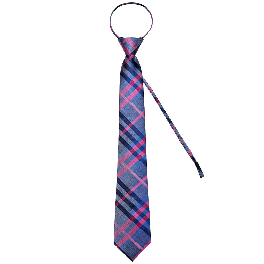 GentCrest Blue Plaid Tie Hanky Cufflinks Set - Image 4