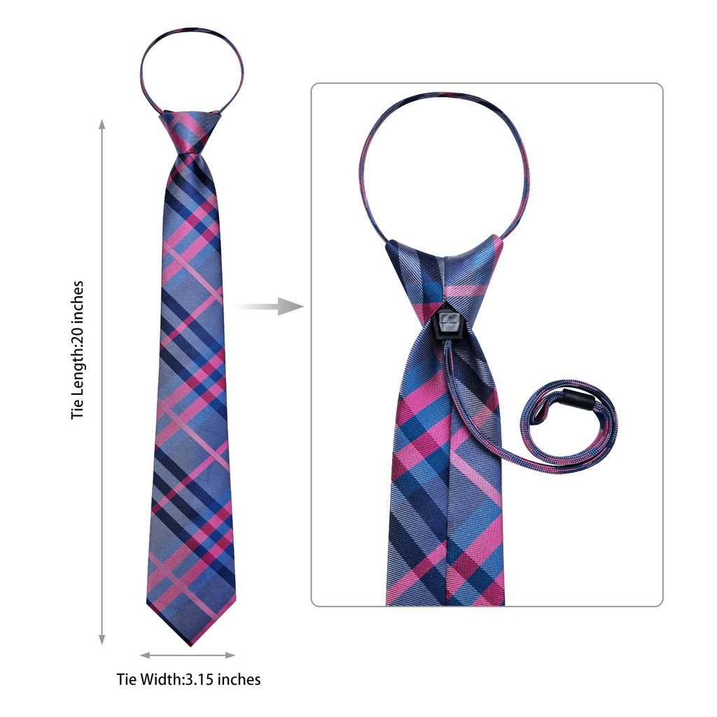 GentCrest Blue Plaid Tie Hanky Cufflinks Set - Image 5