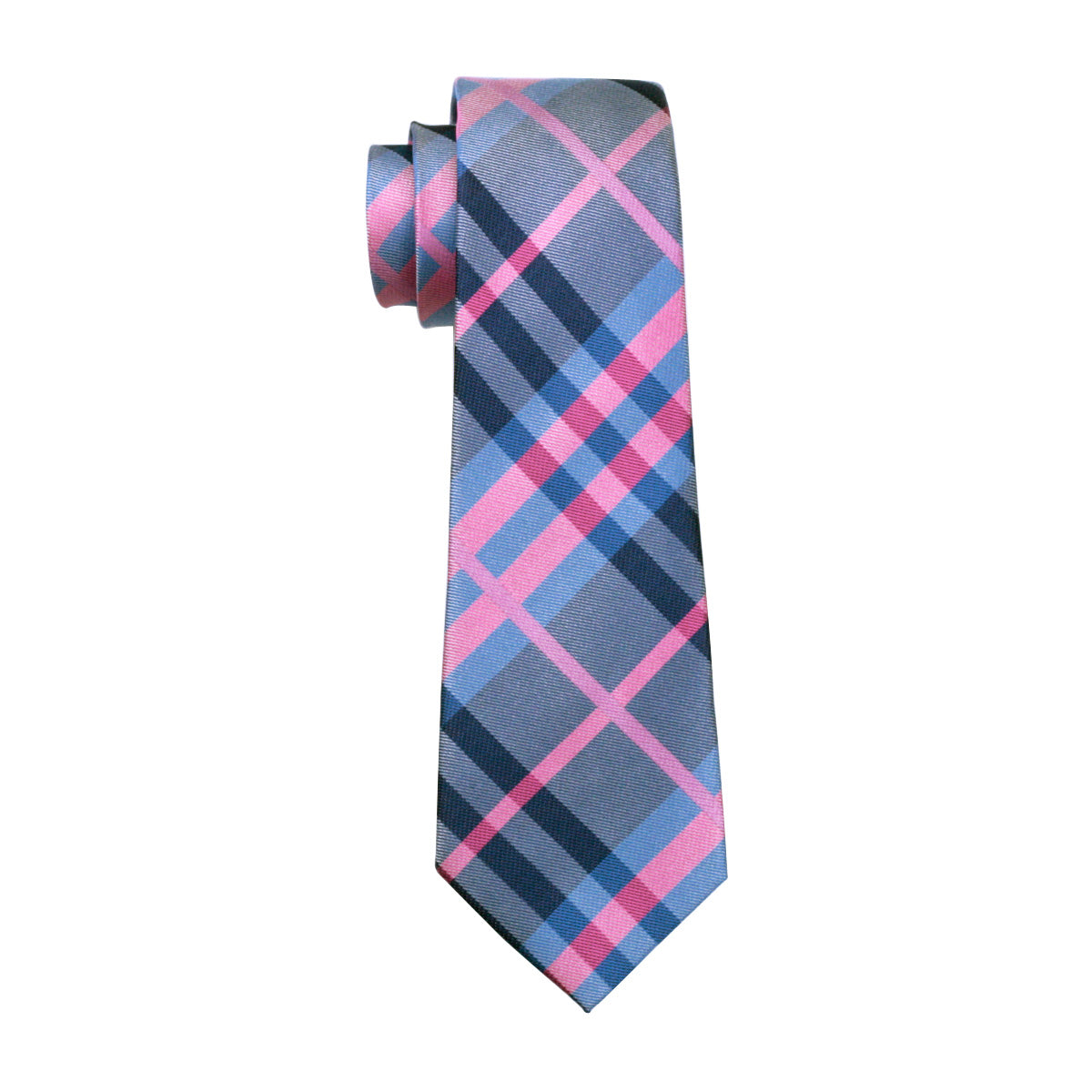 GentCrest Blue Plaid Tie Hanky Cufflinks Set - Image 5