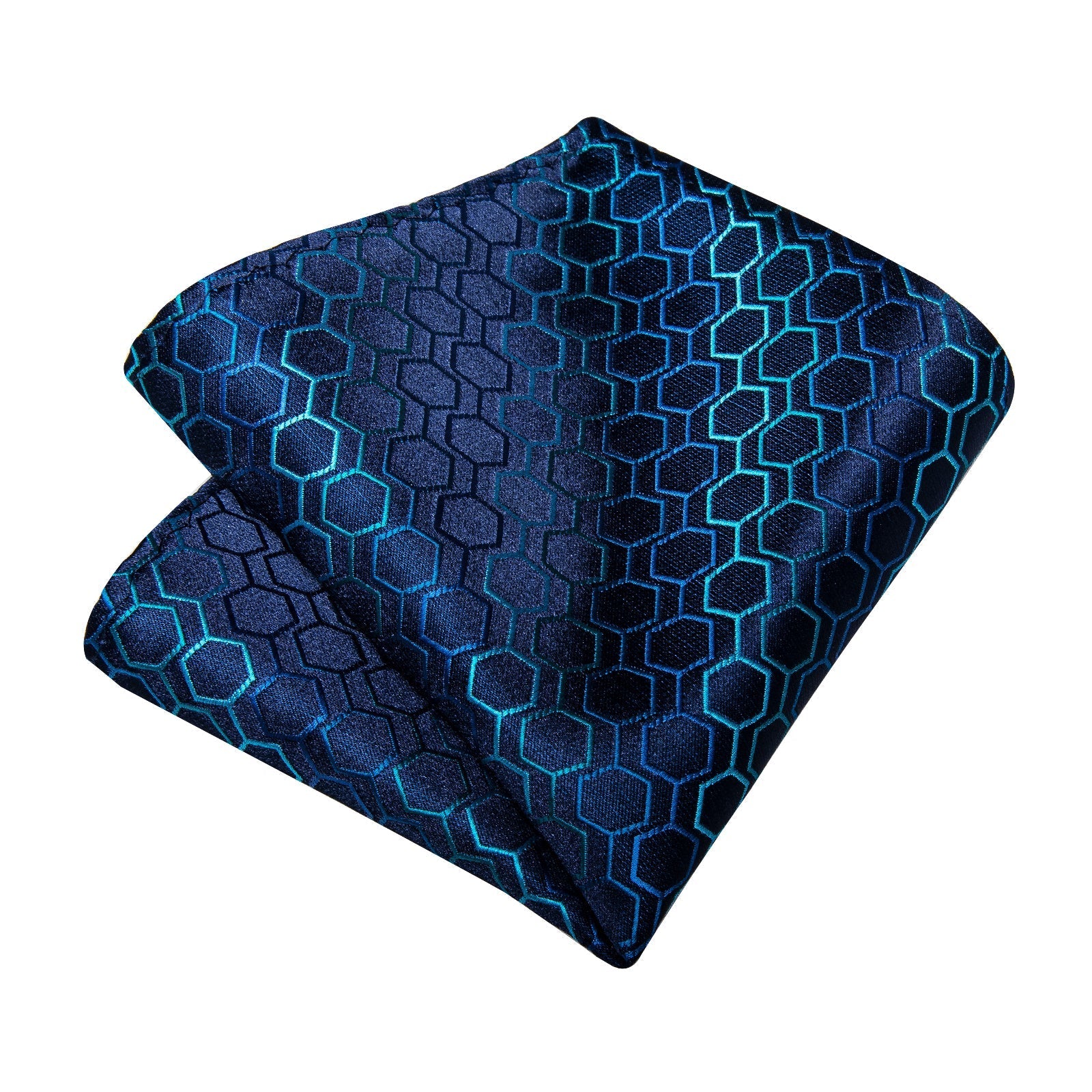 GentCrest Blue Geometric Tie With Clips - Image 4