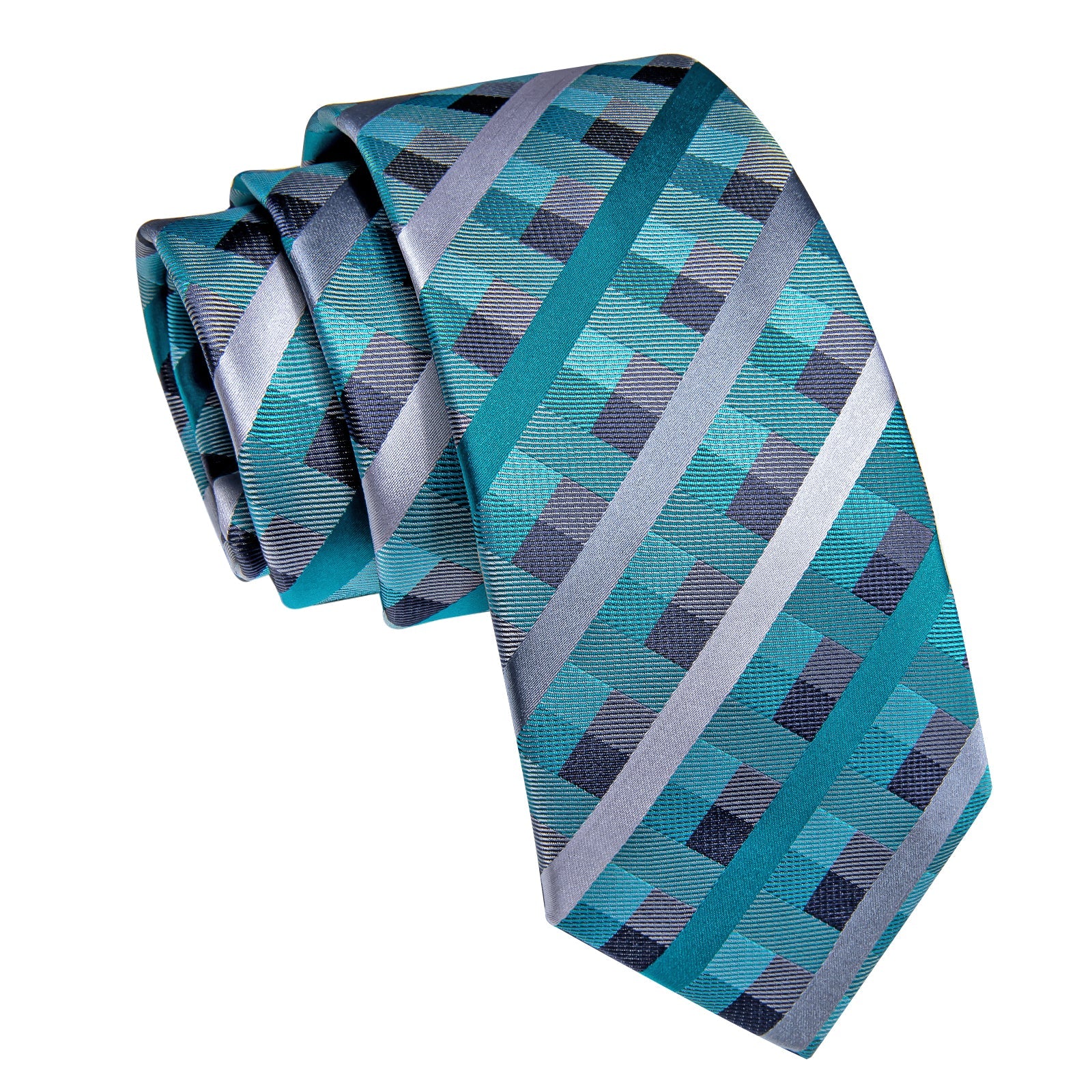GentCrest Classic Plaid Tie Hanky Cufflinks Set - Image 3