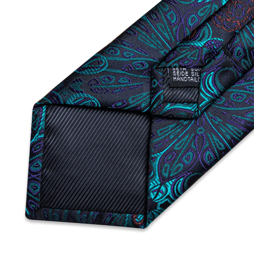 Peacock Dance Silk Tie Set - GentCrest - View 7
