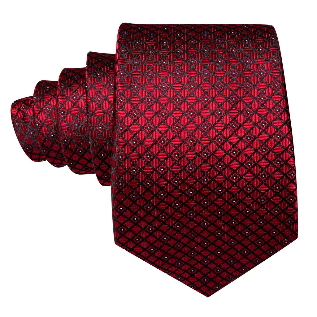 GentCrest Red Plaid Tie with Lapel Pin - Image 5