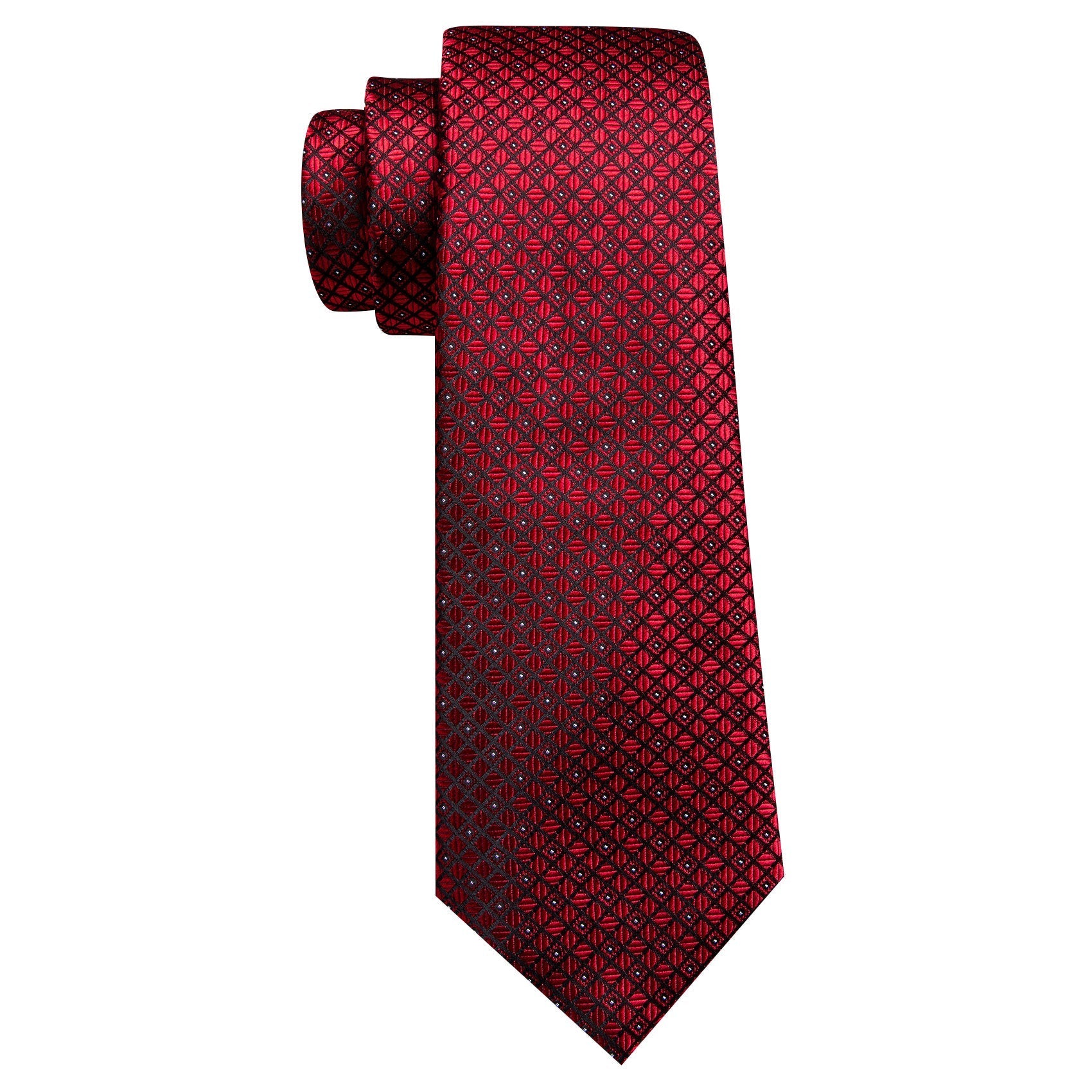 GentCrest Red Plaid Tie with Lapel Pin - Image 6
