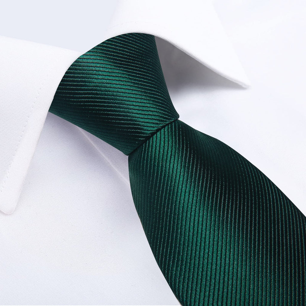 GentCrest Green Solid Tie Hanky Cufflinks Set - Image 3