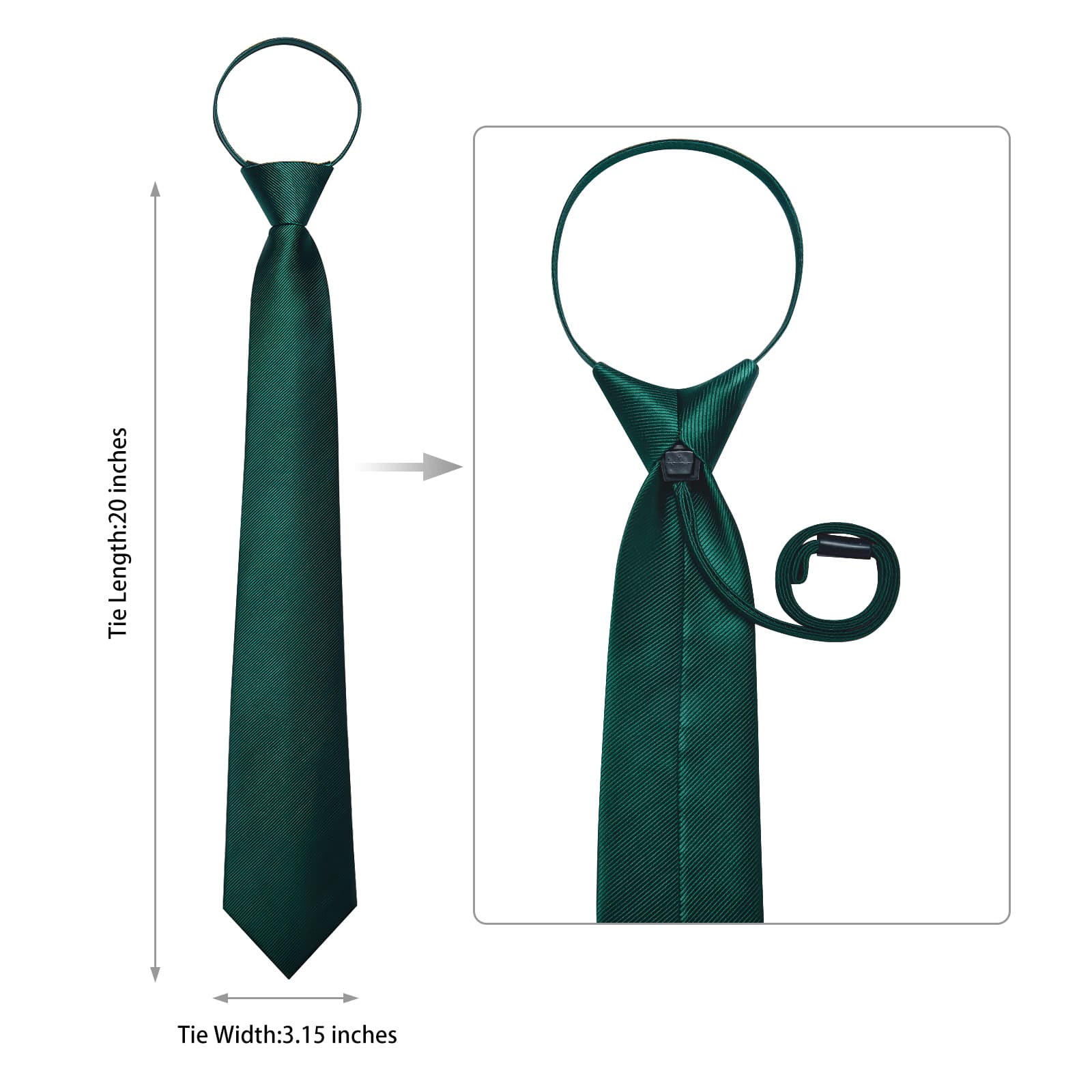 GentCrest Green Solid Tie Hanky Cufflinks Set - Image 5