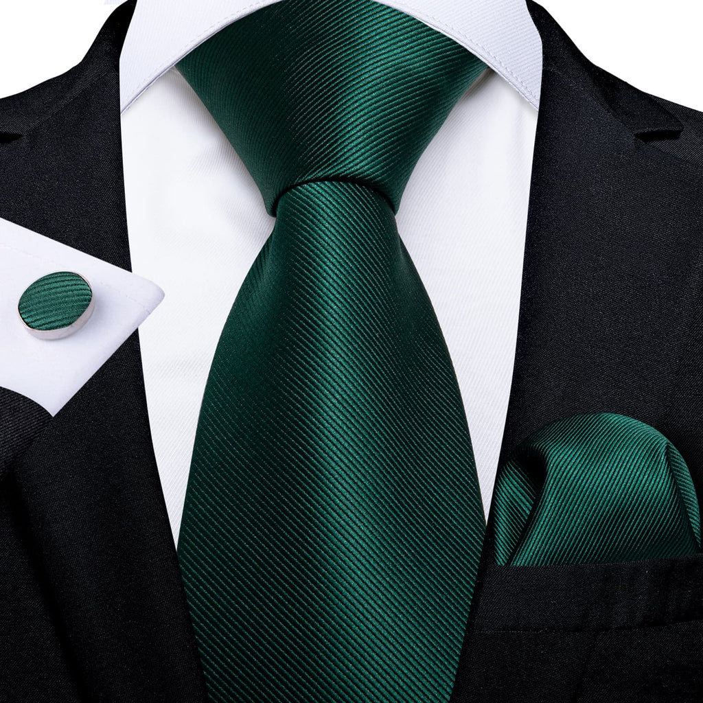 GentCrest Green Solid Tie Hanky Cufflinks Set - Image 1