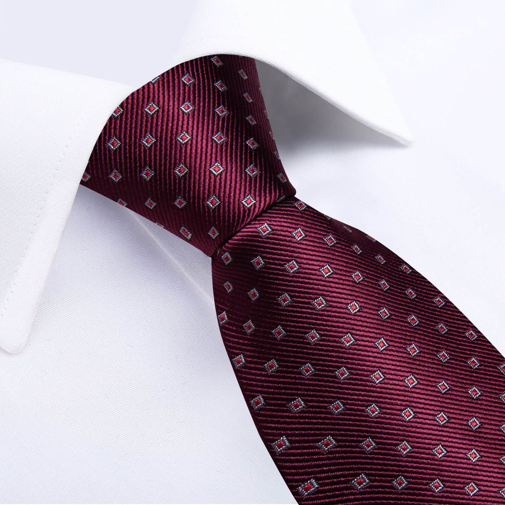 GentCrest Red Plaid Tie Hanky Cufflinks Set - Image 2