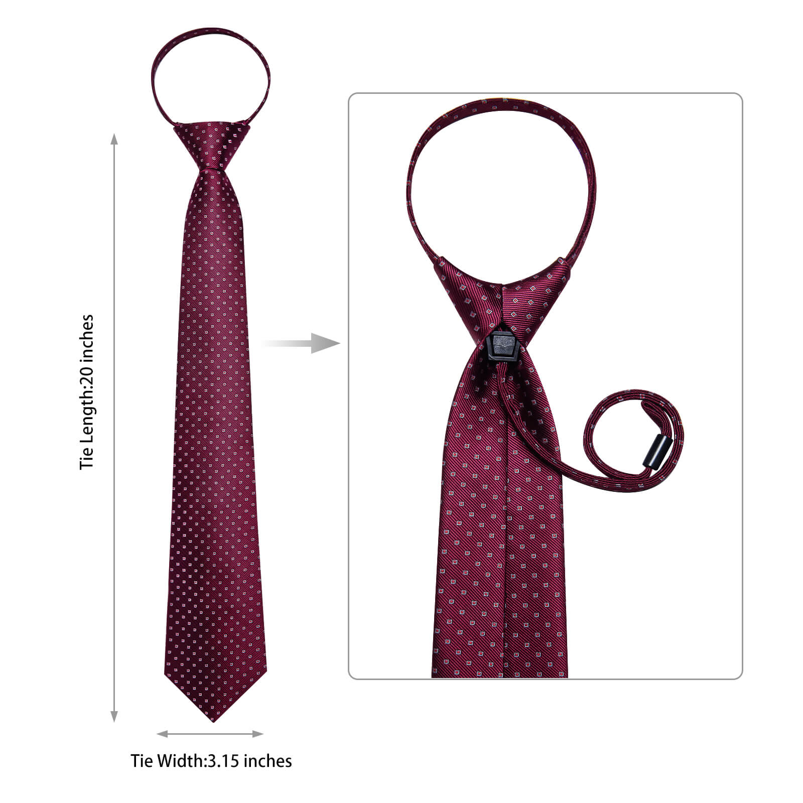 GentCrest Red Plaid Tie Hanky Cufflinks Set - Image 5