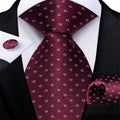 GentCrest Red Plaid Tie Hanky Cufflinks Set - Image 1