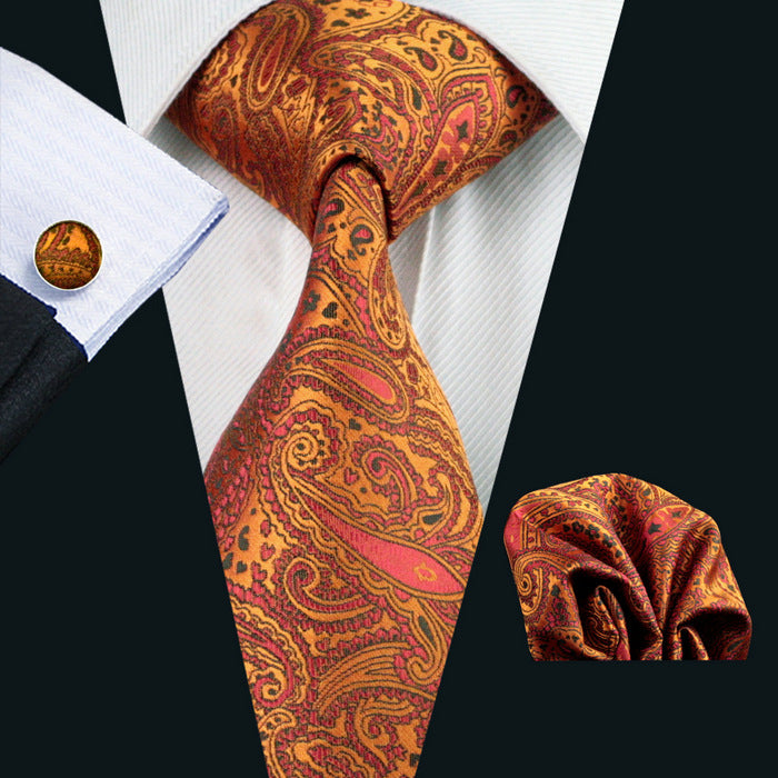 GentCrest Gold Paisley Tie Hanky Cufflinks Set - Image 1
