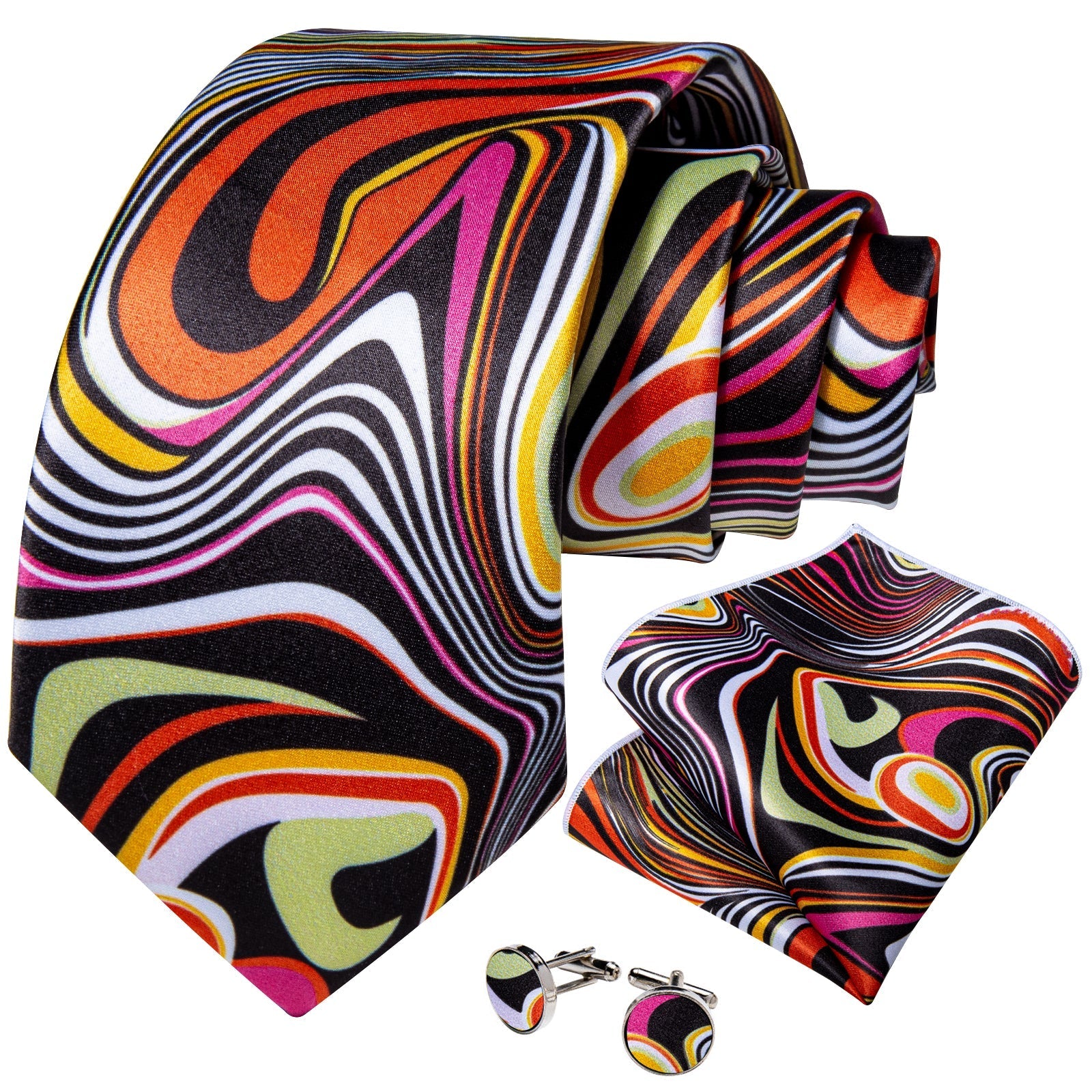 GentCrest Black Novelty Tie Hanky Cufflinks Set - Image 2