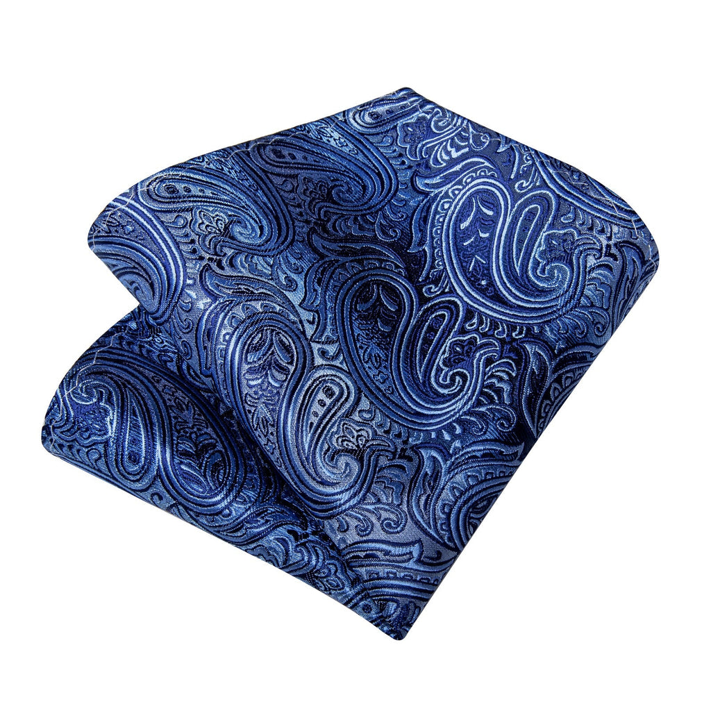 GentCrest Blue Paisley Tie Hanky Cufflinks Set - Image 4